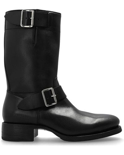 DSquared² Buckled Leather Boots - Black