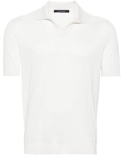 Tagliatore Keith Silk Polo Shirt - White