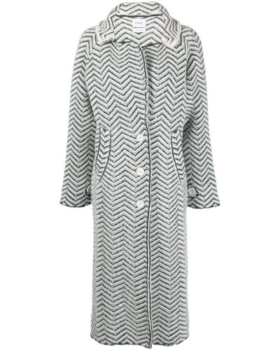 Barrie Chevron-knit Cashmere-blend Coat - Gray