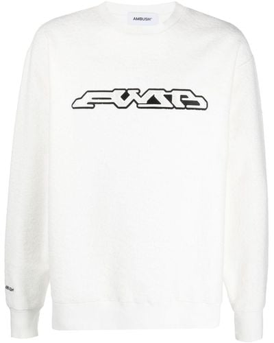 Ambush Langärmeliges Sweatshirt mit Logo-Print - Weiß