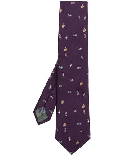 Paul Smith Paisley-print Silk Tie - Purple