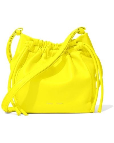 Proenza Schouler Engraved-logo Drawstring Crossbody Bag - Yellow