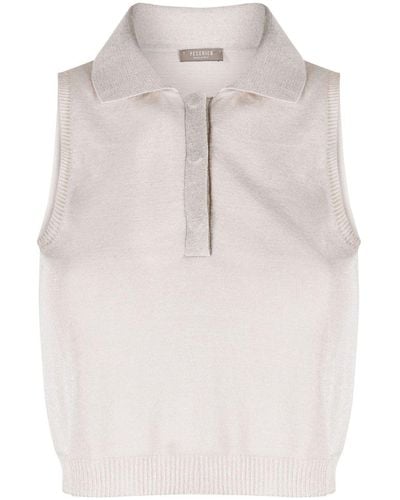 Peserico Sleeveless Knitted Top - Natural