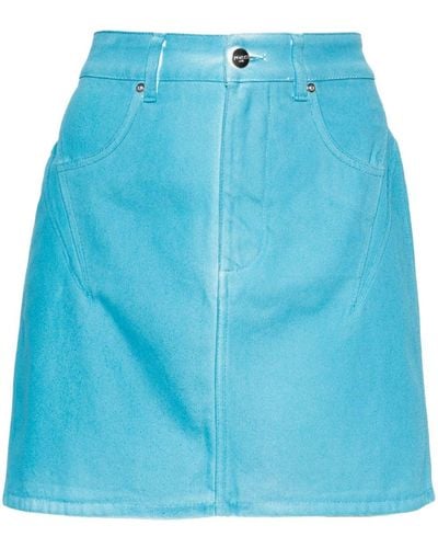 Ports 1961 Seam-detailed Denim Mini Skirt - Blue