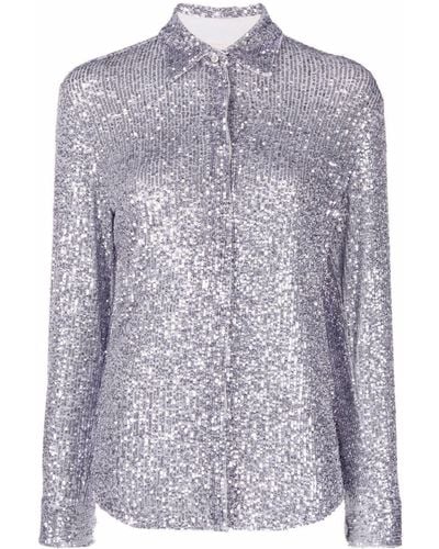 Blanca Vita Sequin-embellished Long-sleeve Shirt - Gray
