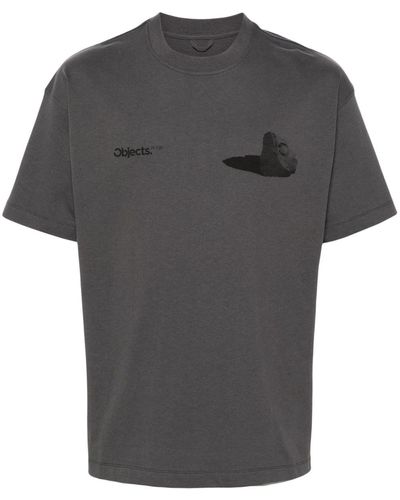Objects IV Life Boulder-print Cotton T-shirt - Grey