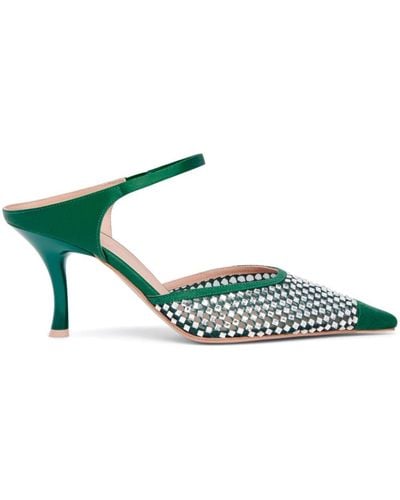 Malone Souliers Vega 70mm Crystal-embellished Mules - Green