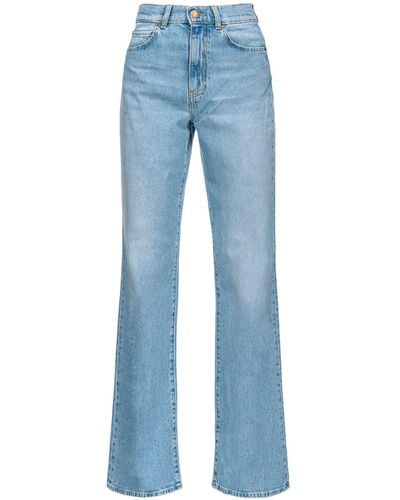 Pinko Straight-Leg-Jeans mit hohem Bund - Blau