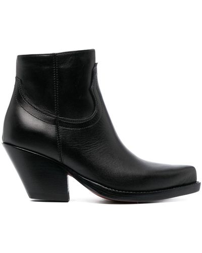Sonora Boots 70mm Ankle Leather Boots - Black