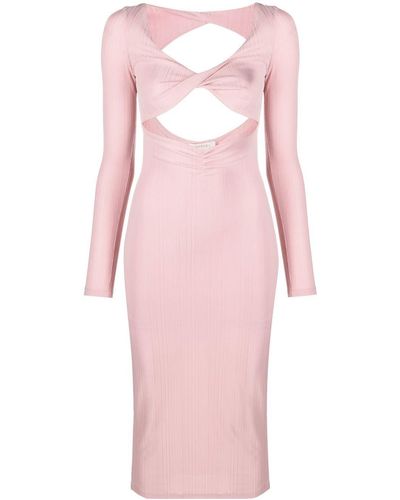 Matériel Cut-out Detail Long-sleeve Dress - Pink