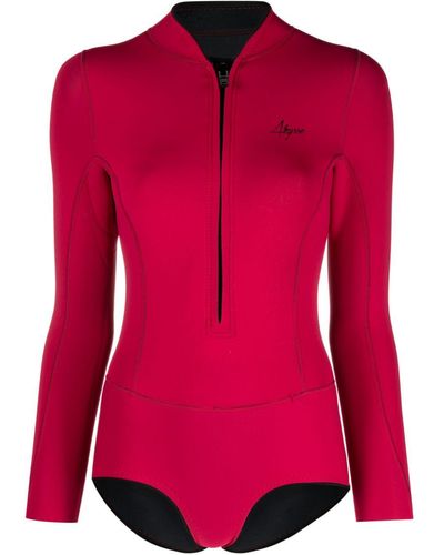 Abysse Lotte Long-sleeve Surf Swimsuit - Red