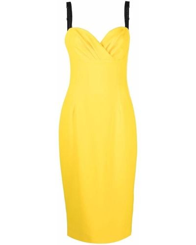 Dolce & Gabbana Sweetheart-neck Strap Dress - Yellow