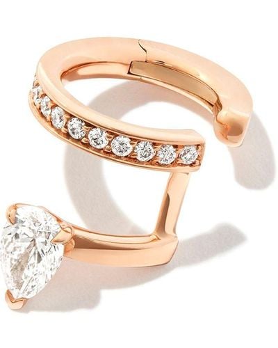 Repossi Pendiente earcuff Serti Sur Vide en oro rosa de 18kt con diamantes - Blanco