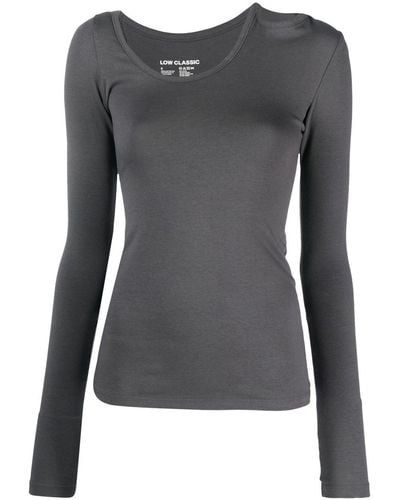 Low Classic Cut-out Detail Cotton Sweatshirt - Gray