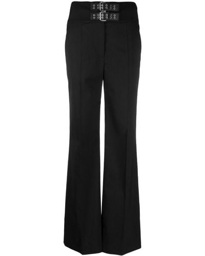 Moschino Jeans Double-buckle Flared Trousers - Black