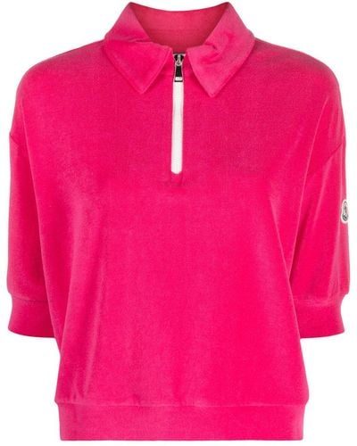 Moncler Terrycloth Polo Shirt - Pink