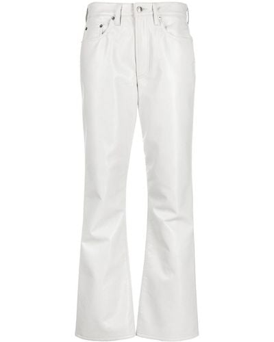 Agolde Bootcut Leather-blend Pants - White