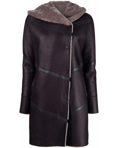Liska Shearling-lined Leather Coat - Black