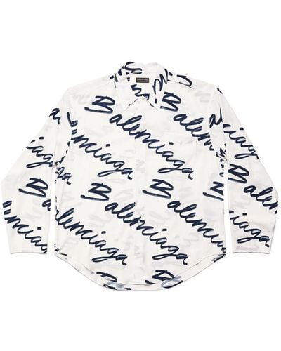 Balenciaga Blouse Met Logoprint - Wit