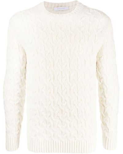 Cruciani Textured Round-neck Sweater - White