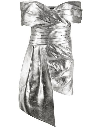 Alexandre Vauthier Off-the-shoulder Draped Mini Dress - Metallic