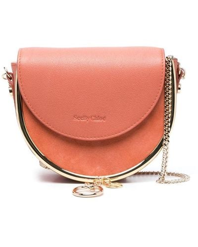 See By Chloé Mara Leather-suede Crossbody Bag - Pink