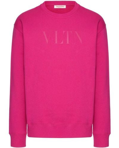 Valentino Garavani Katoenen Sweater Met Vltn-print - Roze