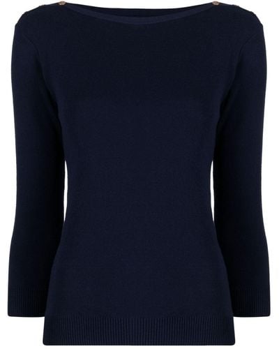 agnès b. Badiane Fine-knit Cotton Sweater - Blue