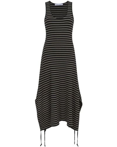 Proenza Schouler Striped Ribbed-knit Sleeveless Dress - Black