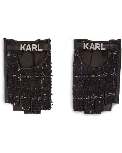 Karl Lagerfeld Mitaines à motif K/Essential - Noir