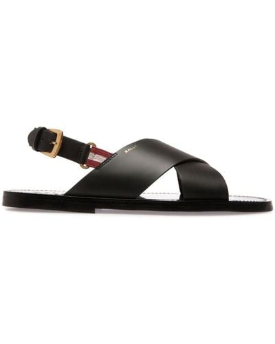 Bally Chateau Crossover-strap Leather Sandals - Black