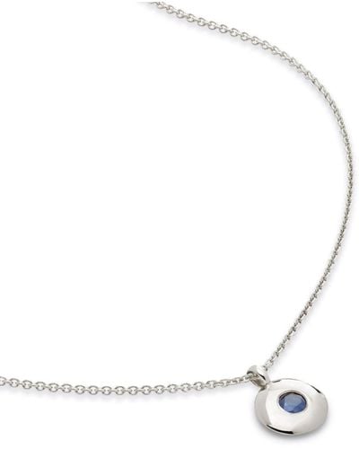 Monica Vinader September Sapphire Pendant Necklace - White