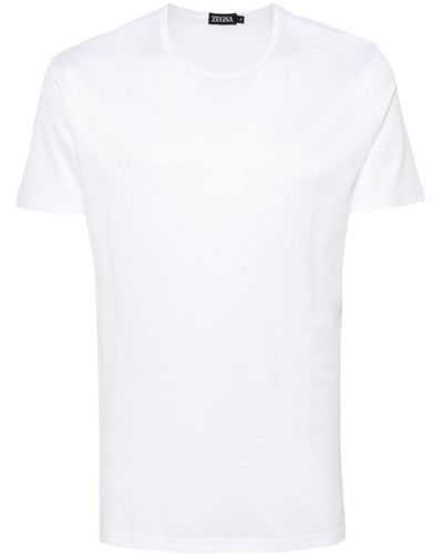 Zegna T-shirt en coton à col rond - Blanc