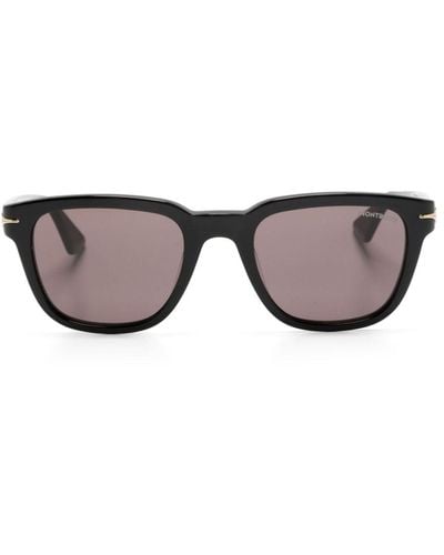 Montblanc Rectangle-frame Logo Sunglasses - Black