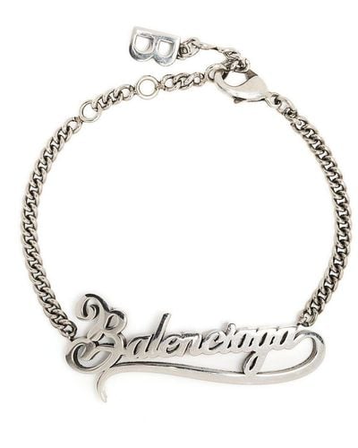 Balenciaga Typo Valentine Chain Bracelet - Metallic