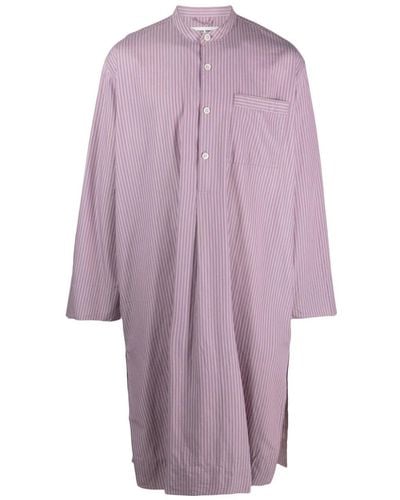 Tekla X Birkenstock Pinstripe Kaftan - Purple