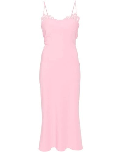Ermanno Scervino Lace-panel Midi Dress - Pink