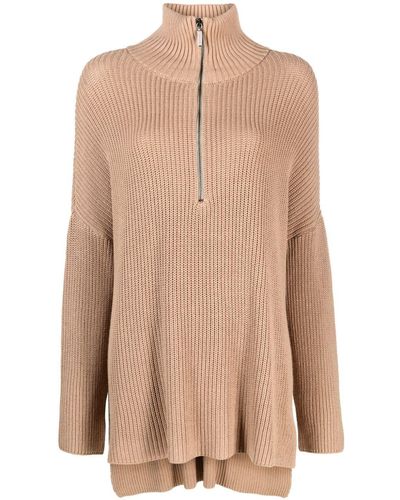 Societe Anonyme Zip-up Chunky-knit Jumper - Natural