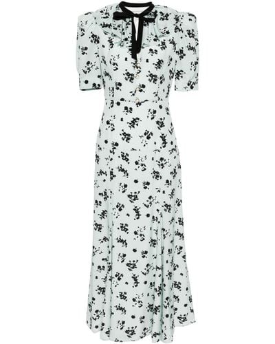 Alessandra Rich Midi-jurk Met Bloemenprint - Rood