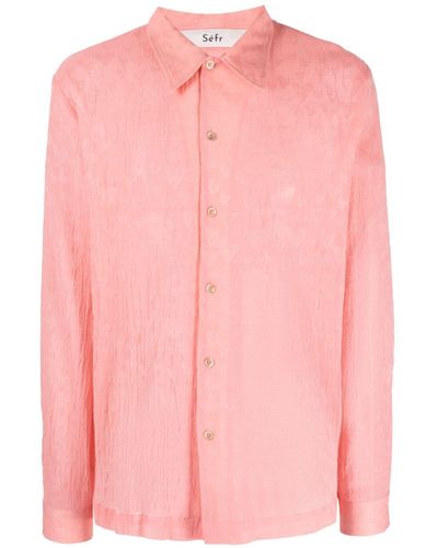 Séfr Jagou Textured Long-sleeve Shirt - Pink