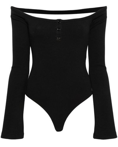 Courreges Hyperbole 90's Cold-shoulder Bodysuit - Black