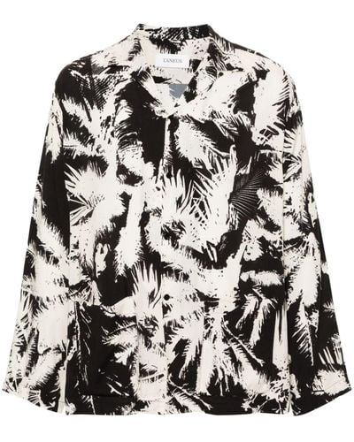 Laneus Camisa con estampado abstracto - Negro