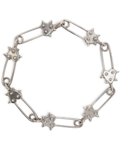 Natasha Zinko Safety-pin Detail Silver Bracelet - Metallic