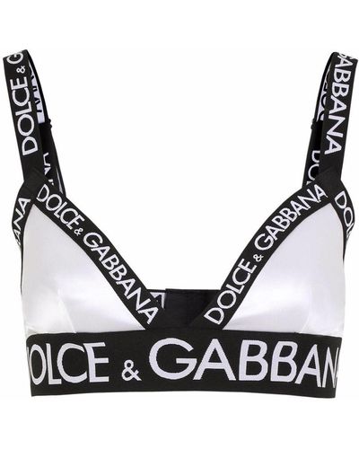 Dolce & Gabbana Logo-trim Bra - Black