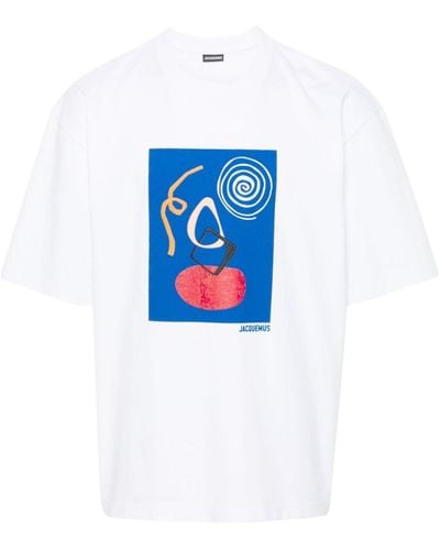 Jacquemus T-shirt 'le t-shirt cuadro' blanc - les sculptures