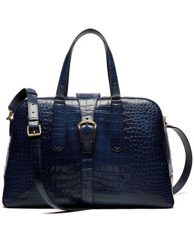 Bally Week Bowling Leather Holdall - Blue