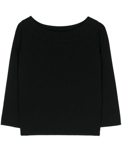 Roberto Collina Boat-neck Knitted Top - Black