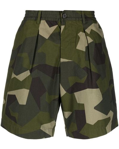 Universal Works Camouflage-print Knee-lenght Bermuda Shorts - Green
