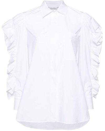 Max Mara Pleiadi Hemd mit Rüschen - Weiß