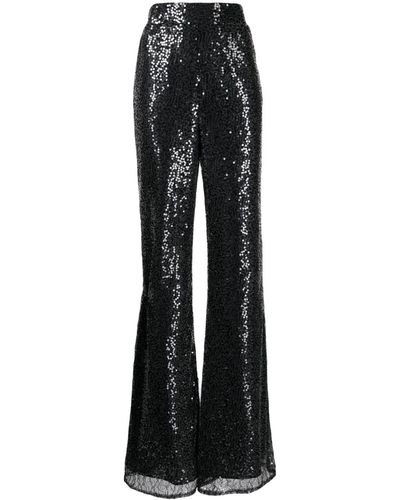 ANOUKI High-waisted Sequin-embellished Trousers - Black